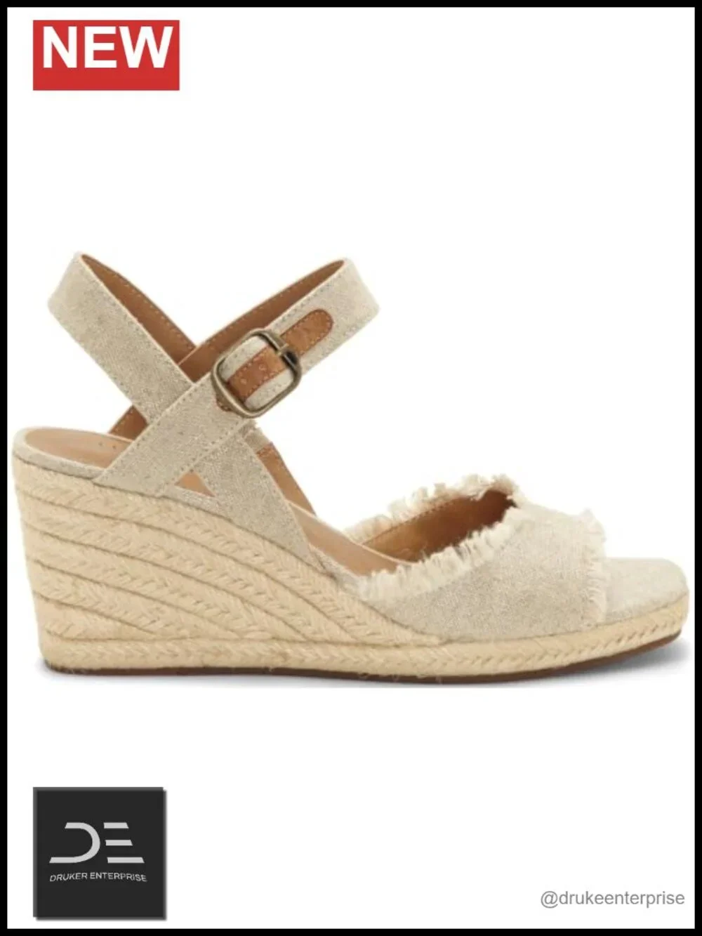 Espadrille Wedge Sandal Ankle Strap Open Toe Jute Wedge Heel